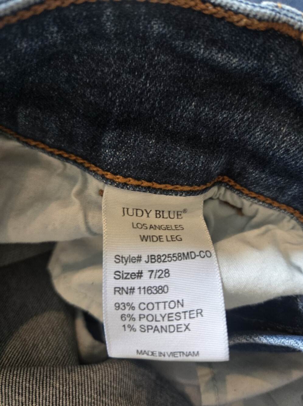 Judy Blue Anytime Anyplace High Waisted Wide Leg Medium Wash Jean Size 28 - Picture 11 of 12